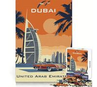 Puzzle de Voyage Original Burj Al Arab Dubaï, 1000 pièces, Difficile, pour Adultes, Jeu Intelligent, à Assembler soi-même, Cadeau Festif (38x26cm)