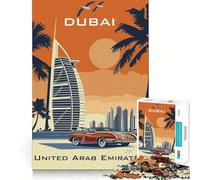 Puzzle de Voyage Original Burj Al Arab Dubaï, 1000 pièces, Difficile, pour Adultes, Jeu Intelligent, à Assembler soi-même, Cadeau Festif (38x26cm)