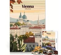 Puzzle de Voyage représentant Vienne (Autriche), 1000 pièces, découpé au Laser, idéal pour Les Adolescents Un Cadeau mémorable pour se détendre et s’entraîner mentalement (50x75cm)