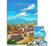 Puzzle de Voyage Santa Fe au Nouveau-Mexique pour Adultes 1000 pièces, Jeu Stimulant et Jeu Familial idéal comme Cadeau pour Toute la Famille 50x75cm