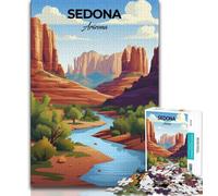 Puzzle de Voyage Sedona, Arizona, 1 000 pièces pour Adultes, Jeu éducatif, Jouet de défi, décoration Murale, Cadeaux d'anniversaire et de Noël Uniques, 50x75cm