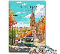 Puzzle de Voyage Sheffield en Angleterre,1000 pièces,pour Adultes et Adolescents,idéal pour Les Vacances à la Maison,pour soulager Le Stress et améliorer l'amour Entre Couples,1000 pièces (26x38cm)