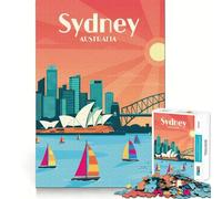 Puzzle de Voyage Sydney Australie pour Adultes, 1000 pièces, Jeu de réflexion Stimulant, Objet de Collection à découper avec précision 38x52cm