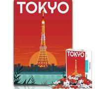 Puzzle de Voyage Tokyo Japon JP pour Adolescents 1000 pièces, Jeu Familial Anti-Stress, défi Difficile, Collection d'artistes, Beaux-Arts 38x26cm