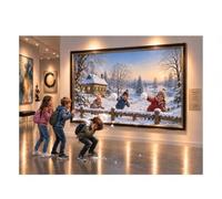 Puzzle · décembre | Bataille de boules de neige · 2000 pièces · Format assemblé 90 × 67 cm · CALVENDO Puzzle