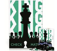 Puzzle d'échecs Roi Mat 1000 pièces pour Adultes,défi mémoire et Stimulation Douce,Cadeau de Noël sans Couture (38x52cm)