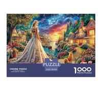 Puzzle décompression éducatif « Nuit Romantique » de 1000 pièces - Femme (Robe, Style Village Douillet) - Décoration Murale et Cadeau pour Adultes - 70 x 50 cm / 1000 pièces