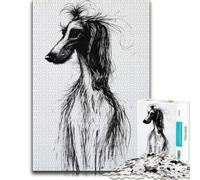 Puzzle Décoratif Afghan Hound Ink Drawing pour Adultes, Format 500 PCS