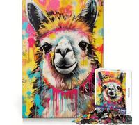 Puzzle décoratif Alpaga Pop Art 1000 pièces pour Adolescents, idéal pour développer la réflexion et se détendre, Bords Nets, Cadeau de Noël (38x26cm)