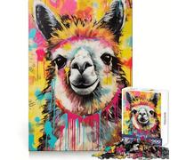 Puzzle décoratif Alpaga Pop Art 1000 pièces pour Adolescents, idéal pour se Creuser Les méninges, se détendre et s'amuser en Toute tranquillité, avec des Bords Lisses, Cadeau d'anniversaire (38x52cm)