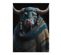 Puzzle Décoratif Bull Wearing Schall pour Adultes, Format 500 PCS