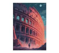 Puzzle Décoratif Colosseum Rome Art Print pour Adultes, Format 300 PCS