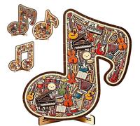 Puzzle décoratif en bois 3D en forme de note de musique, superbe décoration avec divers fragments intérieurs et note de musique classique, cadeau pour les amateurs de musique
