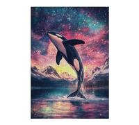 Puzzle Décoratif Orca Leaping Into The Stars pour Adultes, Format 300 PCS
