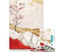 Puzzle décoratif Rouge et Or pour Adolescents, 1000 pièces, Jeu de réflexion Relaxant, découpe soignée, Cadeau raffiné (38x52cm)