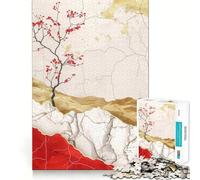 Puzzle décoratif Rouge et Or pour Adultes, 1000 pièces, Casse-tête, Loisirs Domicile, Image Assembler, Cadeau d'anniversaire (50x75cm)