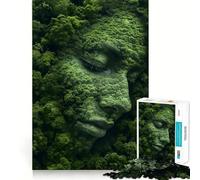Puzzle décoratif Visage de Femme dans la forêt pour Adolescents,1000 pièces,Jeu Stimulant l'esprit,pièces nettes et sans bavures,Facile à Apprendre,pour Toute la Famille (38x26cm)