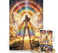 Puzzle Déesse Arc-en-Ciel Radieuse pour Adultes 1000 Pièces Stimule la Mémoire Jeu de Collection Image Assembler (50x75cm)