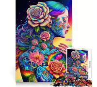 Puzzle Déesse des Fleurs Arc-en-Ciel pour Adultes 1000 Pièces Stimule la mémoire Jeu de Construction Amusant Objet de Collection (38x52cm)