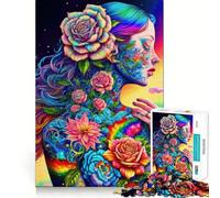 Puzzle Déesse des Fleurs Arc-en-Ciel pour Adultes 1000 Pièces Stimule la mémoire Jeu de Construction Amusant Objet de Collection (38x52cm)