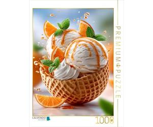 Puzzle · Délicieusement emballée dans Une gaufrette | Glace à la vanille avec des oranges et du sirop d'orange · 1000 pièces · Format assemblé 64 × 48 cm · CALVENDO Puzzle