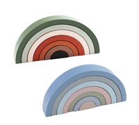 Puzzle D'empilage En Bois Arc-En-Ciel, Jouets, Tunnel D'empilage, Montessori
