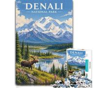 Puzzle Denali National Park Poster 1000pcs (70x50cm) Adulte | Comme idée cadeau de Noël : Puzzle 1000 pièces pour adultes ; pour partager un moment calme pendant les fêtes.