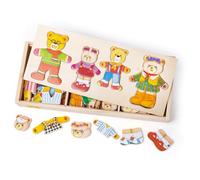 Puzzle d'encastrement - Bigjigs Toys - Famille ours à habiller - 72 pièces - 3 ans - Intérieur