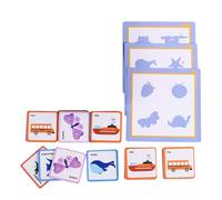 Puzzle d'entraînement pour bébé - Cartes cognitives - Véhicule en carton éducatif - Fruits d'animaux - Jeu de correspondance - Jouet éducatif anglais