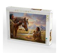 Puzzle · Der Dank an Die Pferde - Spiritualität der Indianer | 1000 pièces · Format assemblé 64 × 48 cm · CALVENDO Puzzle