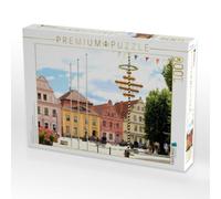 Puzzle · Der Marktplatz in Luckau in der Niederlausitz | Farbenfrohe Giebelhäuser · 1000 pièces · Format assemblé 64 × 48 cm · CALVENDO Puzzle