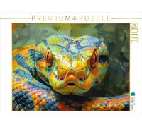 Puzzle · des Animaux dans Un Style Pop Art | Face à face avec le serpent · 1000 pièces · Format assemblé 64 × 48 cm · CALVENDO Puzzle