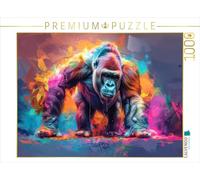 Puzzle · des Animaux habillés à la manière du Pop Art | Une véritable force de la nature : le gorille · 1000 pièces · Format assemblé 64 × 48 cm · CALVENDO Puzzle