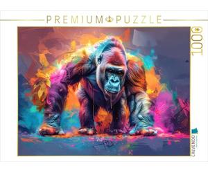 Puzzle · des Animaux habillés à la manière du Pop Art | Une véritable force de la nature : le gorille · 1000 pièces · Format assemblé 64 × 48 cm · CALVENDO Puzzle