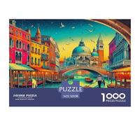 Puzzle des canaux de Venise pour Adultes et Enfants Gondole de Venise (à partir de 12 Ans) Jeu éducatif 52 x 38 cm/1000 pièces