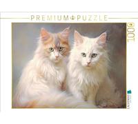 Puzzle · des Chats au Style Pastel | Deux chatons timides · 1000 pièces · Format assemblé 64 × 48 cm · CALVENDO Puzzle