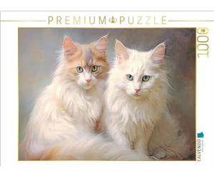 Puzzle · des Chats au Style Pastel | Deux chatons timides · 1000 pièces · Format assemblé 64 × 48 cm · CALVENDO Puzzle