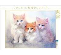 CALVENDO Puzzle du Chat au Style Pastel | 1000 pièces Taille de la Pose 64 x 48 cm Puzzle Photo pour des Heures heureuses