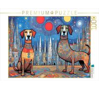 Puzzle · des Chiens colorés - Parfaitement imparfaits | Puzzle délicieusement loufoque de chiens où aucune queue n'est… · 1000 pièces · Format assemblé 64 × 48 cm · CALVENDO Puzzle
