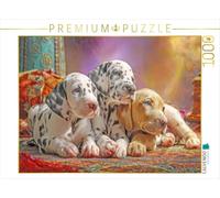 Puzzle · des Chiens Pleins de Charme - Illustrations | Jeunes chiens au repos · 1000 pièces · Format assemblé 64 × 48 cm · CALVENDO Puzzle