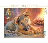 Puzzle · des Chiens Pleins de Charme - Illustrations | Un chiot devant la cheminée · 1000 pièces · Format assemblé 64 × 48 cm · CALVENDO Puzzle