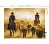 Puzzle · des Cow-Boys accompagnent Un Troupeau de bovins | 1000 pièces · Format assemblé 64 × 48 cm · CALVENDO Puzzle