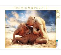 Puzzle · des éléphants d'Asie, frère et sœur | 1000 pièces · Format assemblé 64 × 48 cm · CALVENDO Puzzle