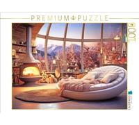 Puzzle · des espaces empreints d'âme et d'harmonie | Cheminée et canapé élégant · 1000 pièces · Format assemblé 64 × 48 cm · CALVENDO Puzzle