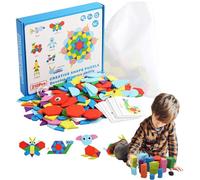 Puzzle des Formes, 210 Pièces pour Modèle Tangram | Puzzle en Bois - pour Fêtes, Anniversaire, Vacances, Jardin d', Projets Éducatifs, Extérieur et Fermé