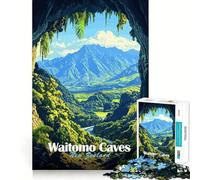 Puzzle des grottes de Waitomo,Nouvelle-Zélande,pour Adultes,1000 pièces,Jeu de Concentration,découpe de précision,Bords Lisses,défi Amusant pour Passer Le Temps (38x26cm)