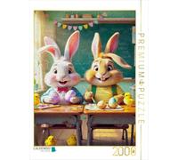 Puzzle · des Lapins de Pâques en es petits lapins très assidus à la peinture d'œufs · 2000 pièces · Format assemblé 90 × 67 cm · CALVENDO Puzzle