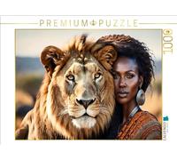 Puzzle · des Moments Magiques avec Un Lion Doux | Des prédateurs sur la voie des câlins · 1000 pièces · Format assemblé 64 × 48 cm · CALVENDO Puzzle