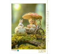 Puzzle · des Mondes Miniatures | Fille avec un œuf de Pâques et un lapin · 1000 pièces · Format assemblé 64 × 48 cm · CALVENDO Puzzle