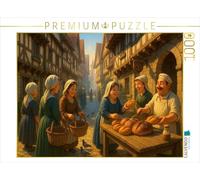 Puzzle · des Pains Frais Le Matin | La vie quotidienne au Moyen Âge · 1000 pièces · Format assemblé 64 × 48 cm · CALVENDO Puzzle